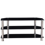 Better Home Products Adele Tempered Glass Tv Stand For 43-Inch Tv In Black