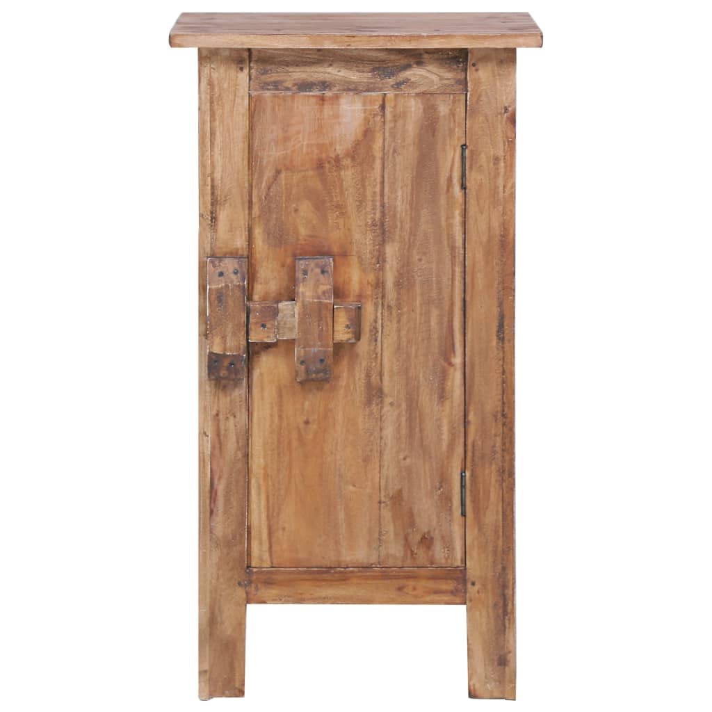 vidaXL Bedside Cabinet - Single Door Nightstand | Rustic Solid Mahogany Wood | Dim: 16.9&quot;x12.2&quot;x31.5&quot; | Ample Storage Space, Unique Brown