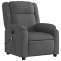 vidaXL Electric Massage Recliner Chair - Dark Gray Fabric-Motorized Adjusting & Vibratory Massager, Plush Arms/Seat, Living Room
