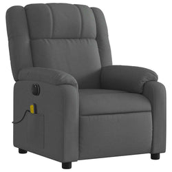 vidaXL Electric Massage Recliner Chair - Dark Gray Fabric-Motorized Adjusting & Vibratory Massager, Plush Arms/Seat, Living Room