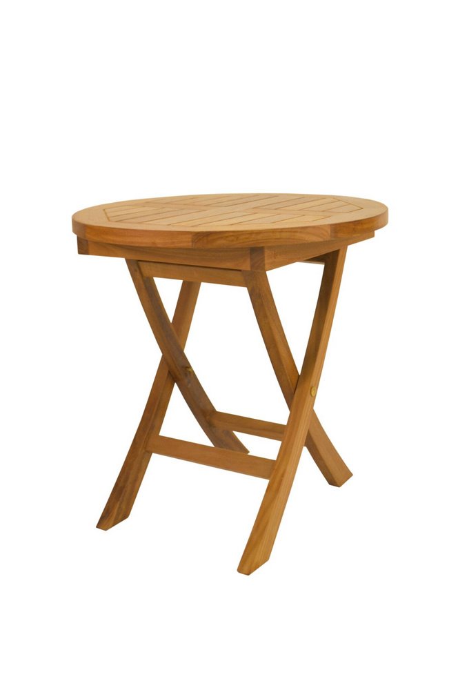 Anderson Teak TBF020R 20-Inch Mini Side Round Folding Table