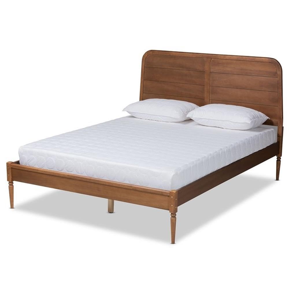 Baxton Studio Kassidy Classic and Traditional Walnut Brown Finished Wood Queen Size Platform Bed