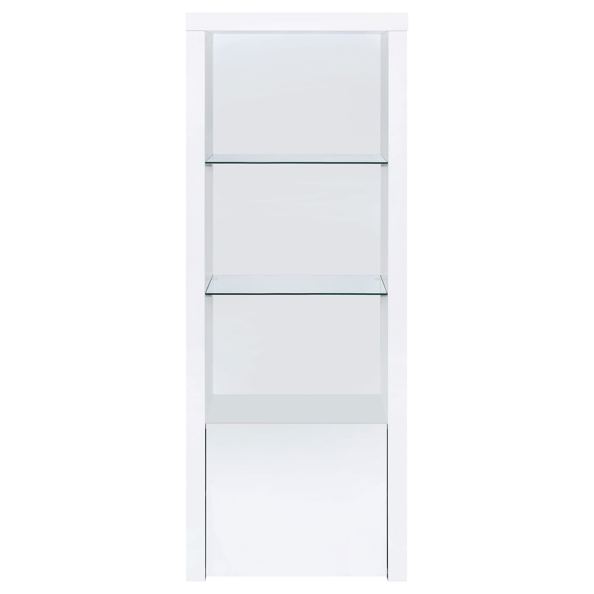 Coaster Home Furnishings Jude 3-Shelf Media Tower with Storage Cabinet White High Gloss