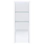 Coaster Home Furnishings Jude 3-Shelf Media Tower with Storage Cabinet White High Gloss