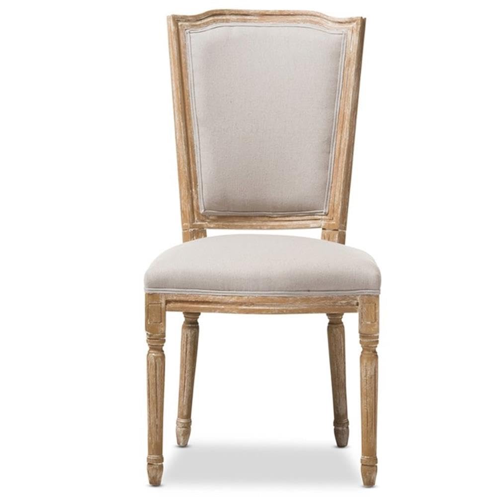 Baxton Studio Cadencia French Vintage Cottage Upholstered Dining Side Chair