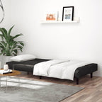 vidaXL Black Faux Leather 2-Seater Sofa Bed/Loveseat, Modern Convertible Couch for Living Room/Guest Room, Easy to Clean, with Foam Filling