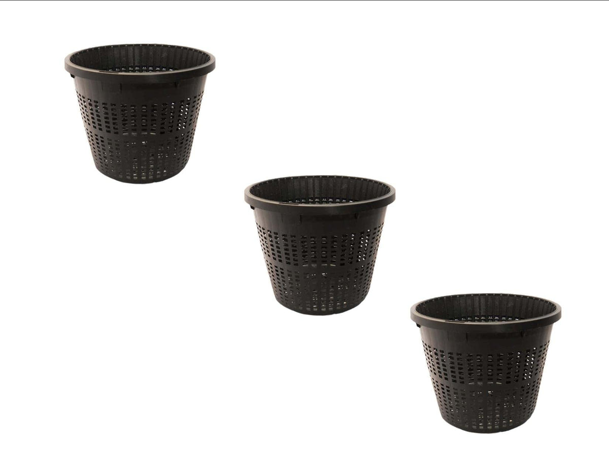 Pond H2O 5' Round Water Garden Pond Aquatic Plastic Mesh Slotted Plant Basket X 3 Pack, Plastic Water Garden Planting Basket Aq