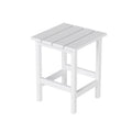 Costaelm Square Outdoor Side Tables, Adirondack Patio Tables For Outside, Hdpe Patio End Table Weather Resistant, Balcony Table For Pool, Seaside, Backyard, Porch, Indoor Companion, White