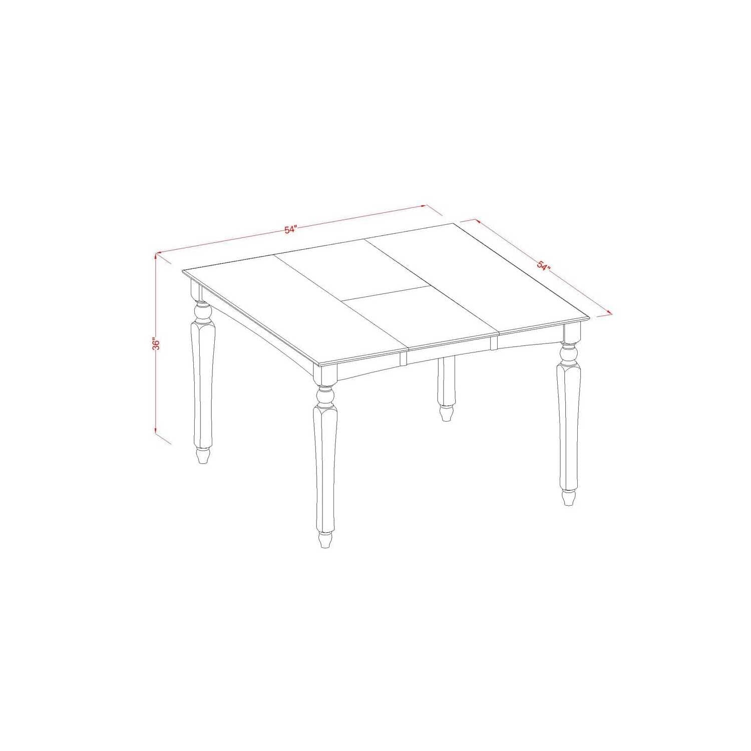 East West Furniture CHT-BLK-T Chelsea Gathering 54" Square Counter Height Dining Table with 18" Butterfly Leaf in Black Finish