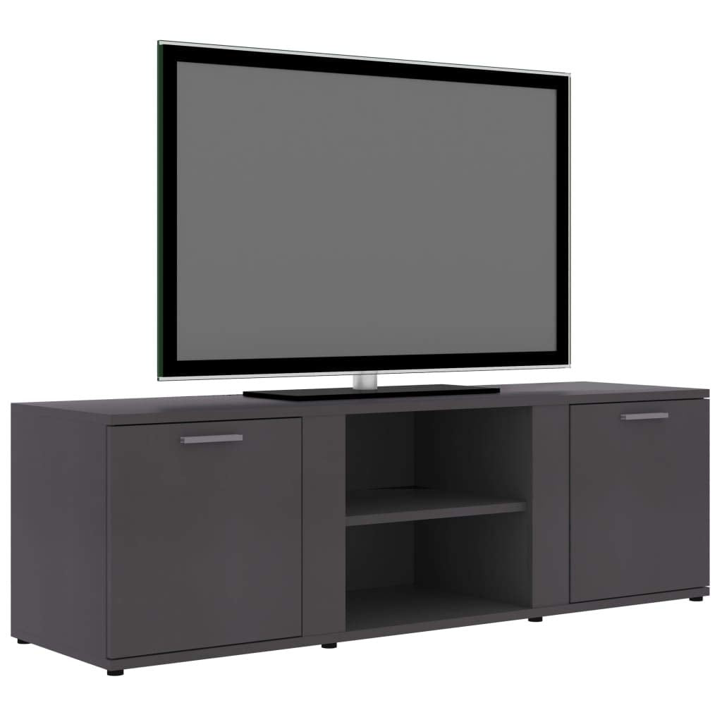 vidaXL Engineered Wood TV Stand - Gray Scandinavian Style Television Cabinet with Two Doors and Compartments - Easy to Assemble - 47.2&quot;x13.4&quot;x14.6&quot;