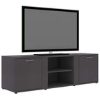 vidaXL Engineered Wood TV Stand - Gray Scandinavian Style Television Cabinet with Two Doors and Compartments - Easy to Assemble - 47.2"x13.4"x14.6"
