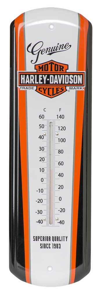 Harley-Davidson Nostalgic Bar & Shield Tin Thermometer, 5 X 17 Inch Hdl-10089