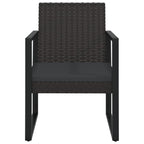 vidaXL Modern Patio Armchair with Included Cushion, Constructed from Weather-Resistant Black Poly Rattan and Stable Powder-Coated Steel Frame - 20.3" x 22.4" x 29.3"