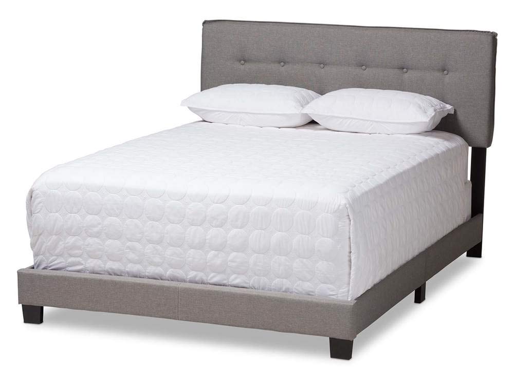 Baxton Studio Audrey Modern and Contemporary Light Grey Fabric Upholstered Full Size Bed