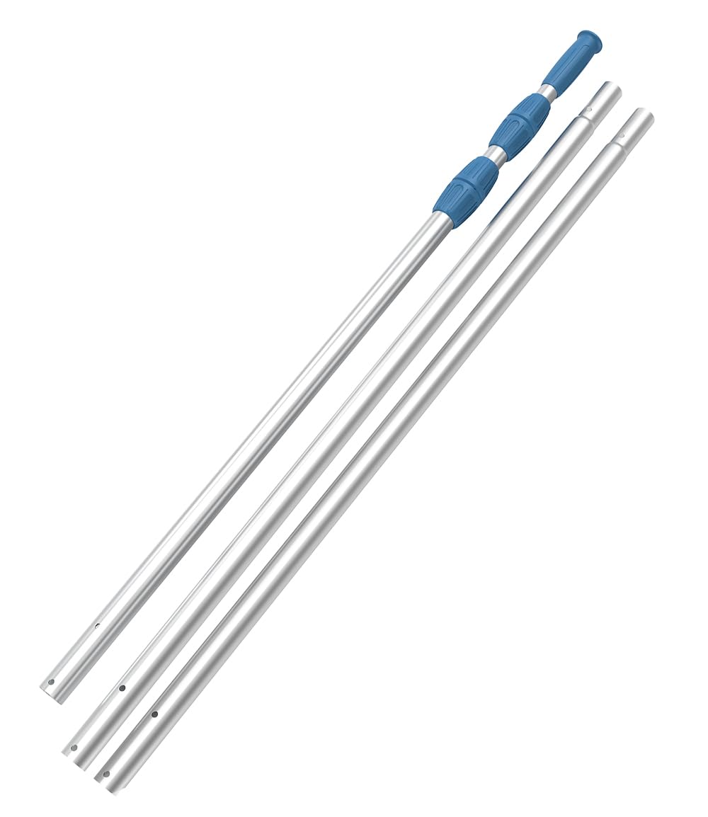 Kemano Professional 15Ft Heavy Duty Swimming Pool Pole, Telescopic Aluminum, Adjustable 3.4-15Ft, Fits Pool Vacuum, Net, Brush,