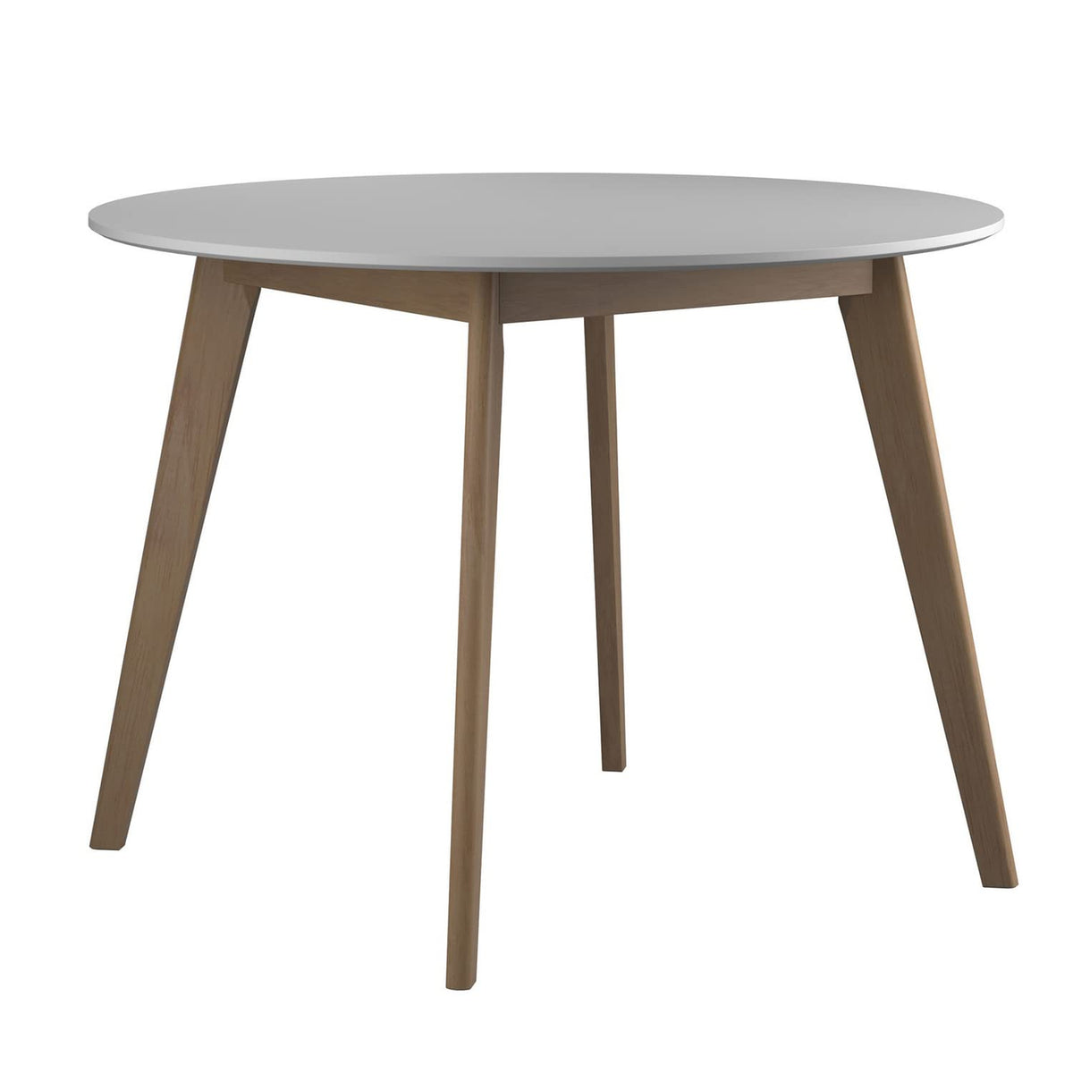 Benjara 30 Inch Mid Century Two Tone Dining Table, White and Brown