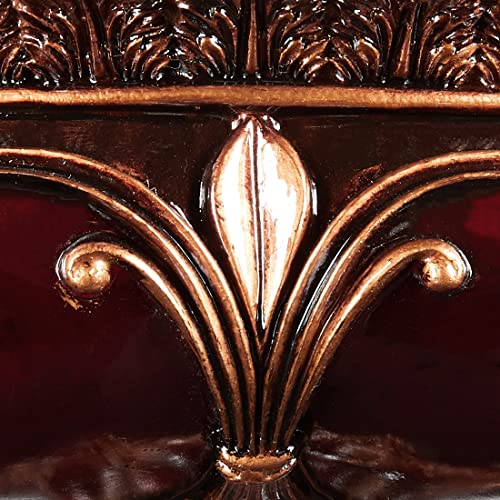 Ok Lighting Ruby Decorative Fruit Bowl, 10.0", Burgundy