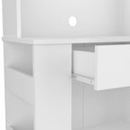 HomeRoots Particle Board White Pantry Cabinet with Two Door Panels and Side Open Shelves