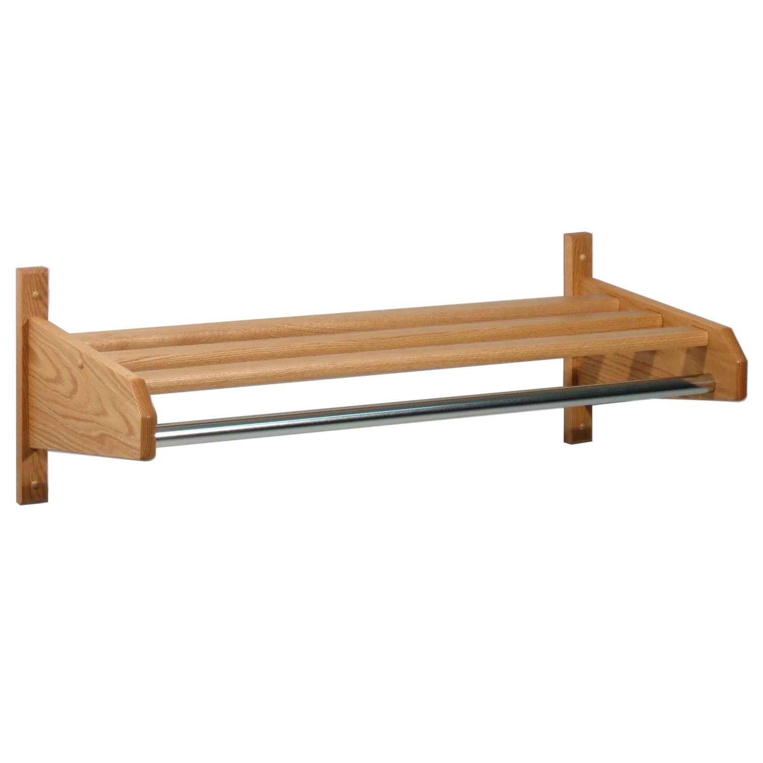 Wooden Mallet 38-Inch Coat And Hat Rack, Light Oak