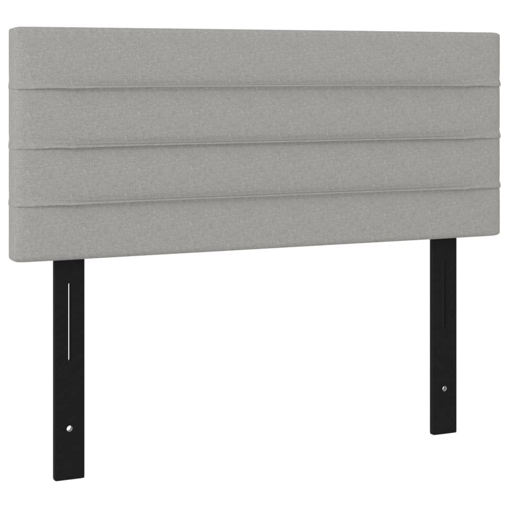 vidaXL LED Headboard, Upholstered Headboard for Bed Home, Bed Headboard with LED Light, Bedroom Furniture, Light Gray 39.4&quot;x2&quot;x30.7&quot;/34.6&quot; Fabric
