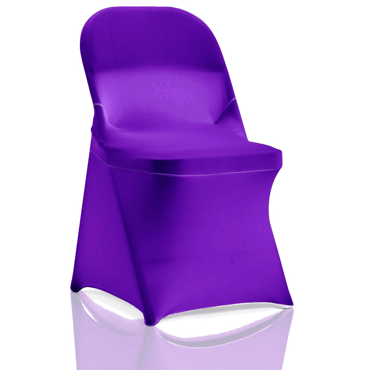 Bricia 12 Pcs Purple Stretch Spandex Folding Chair Slipcovers, Dining Room Chair Covers Stretch Chair Slipcovers Protector For Wedding, Banquet, And Party