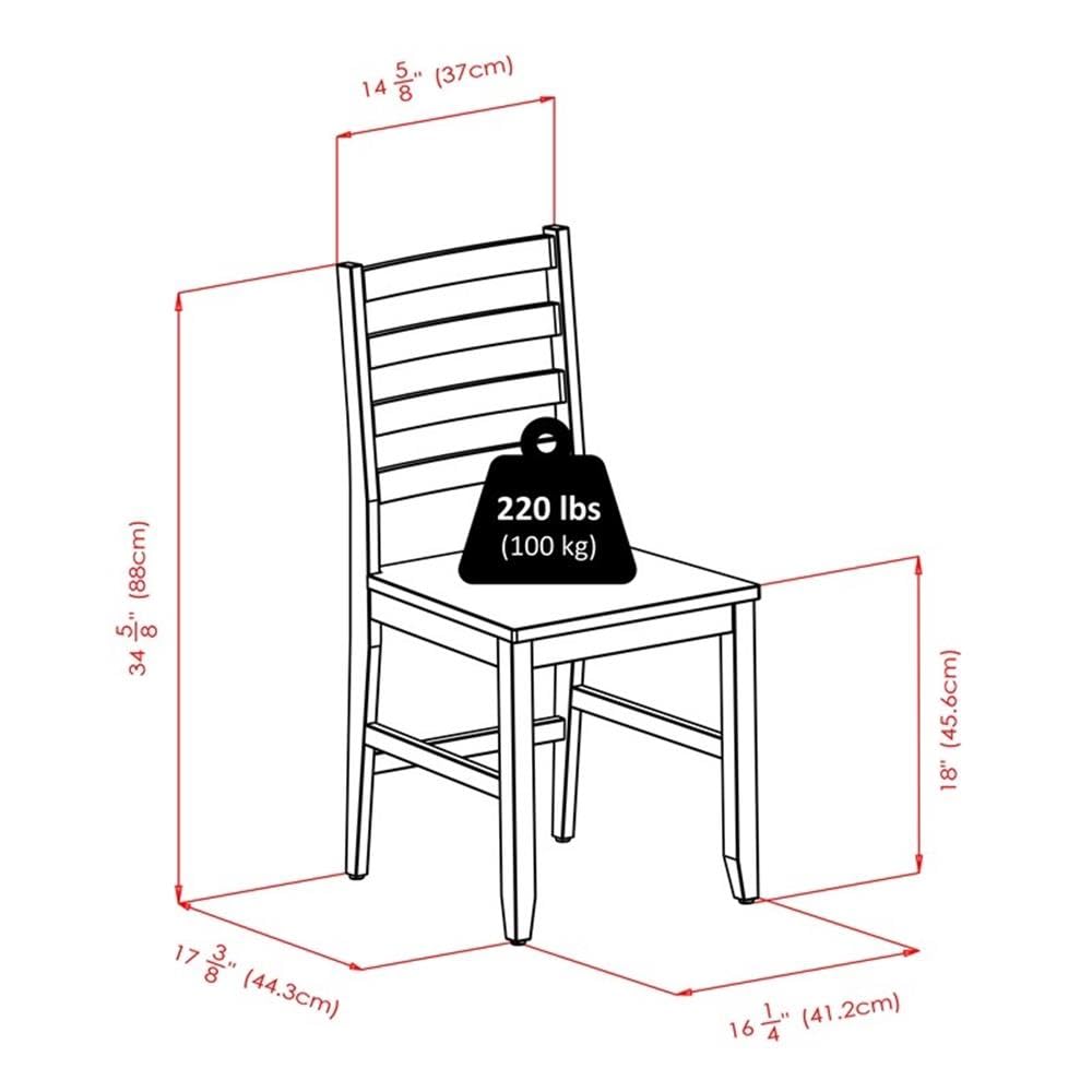 Winsome Hamilton 3-Pc Drop Leaf Dining Table with 2 Ladder Back Chairs