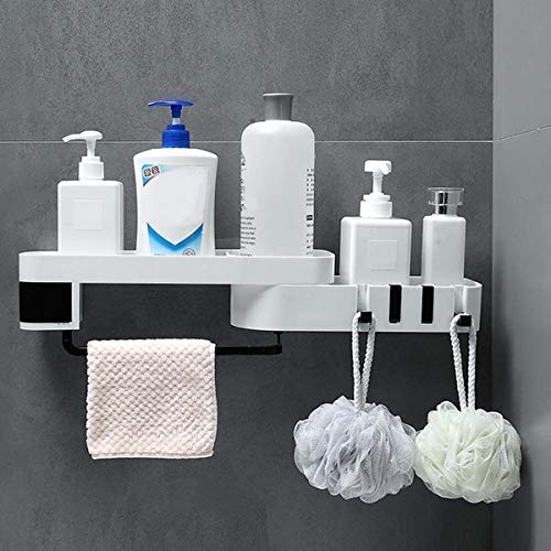 nunki trend Multi use Suction Cup Shower Caddy, Bathroom Organizer Basket Shelf with Hooks, Bathroom Storage Kitchen Organizer B