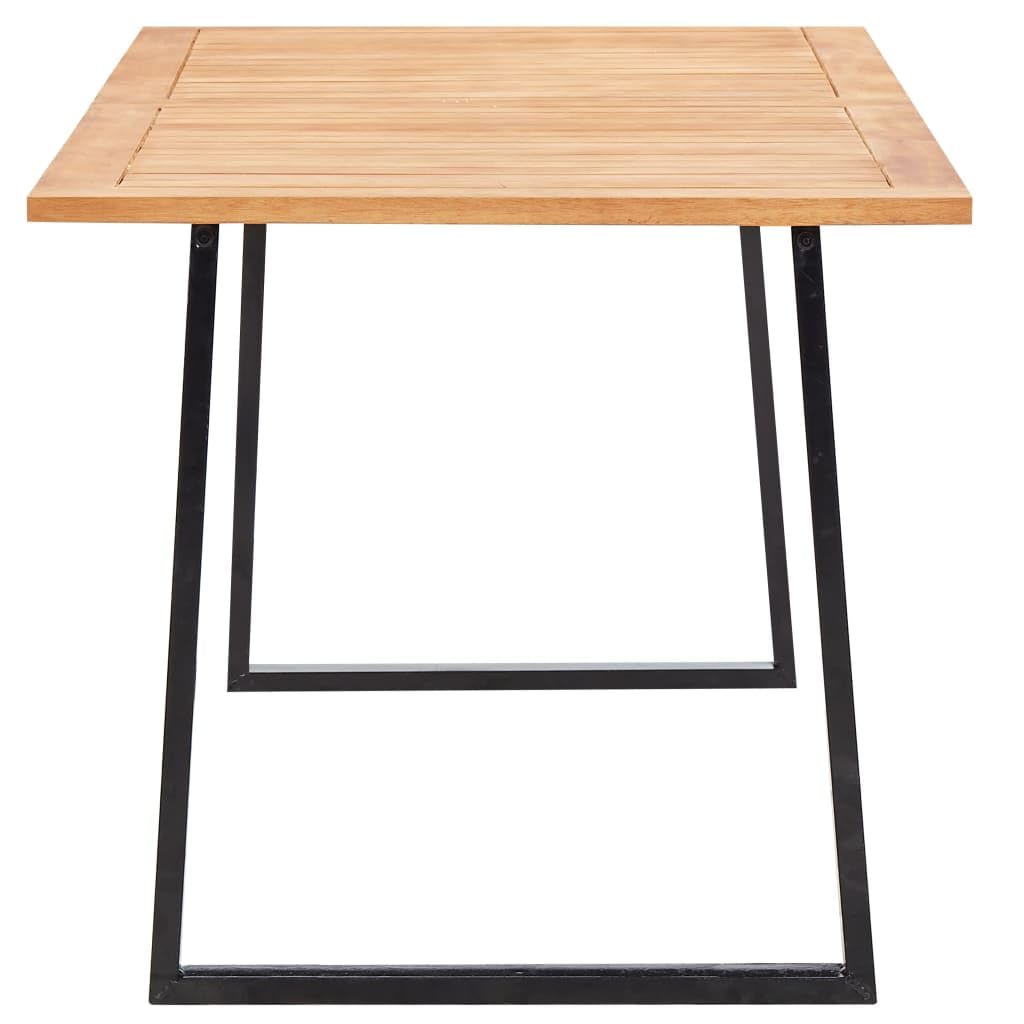 9 Piece Outdoor Dining Set Poly Rattan and Acacia Wood Gray