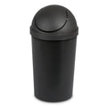 Sterilite Swing Top Wastebasket, Trash Can, 3 Gallon, Black, 6Pack