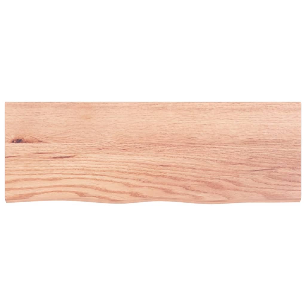 vidaXL Solid Oak Wood Wall Shelf, Light Brown – Handmade with Live Edge, Versatile and Lightweight Design for Home Décor