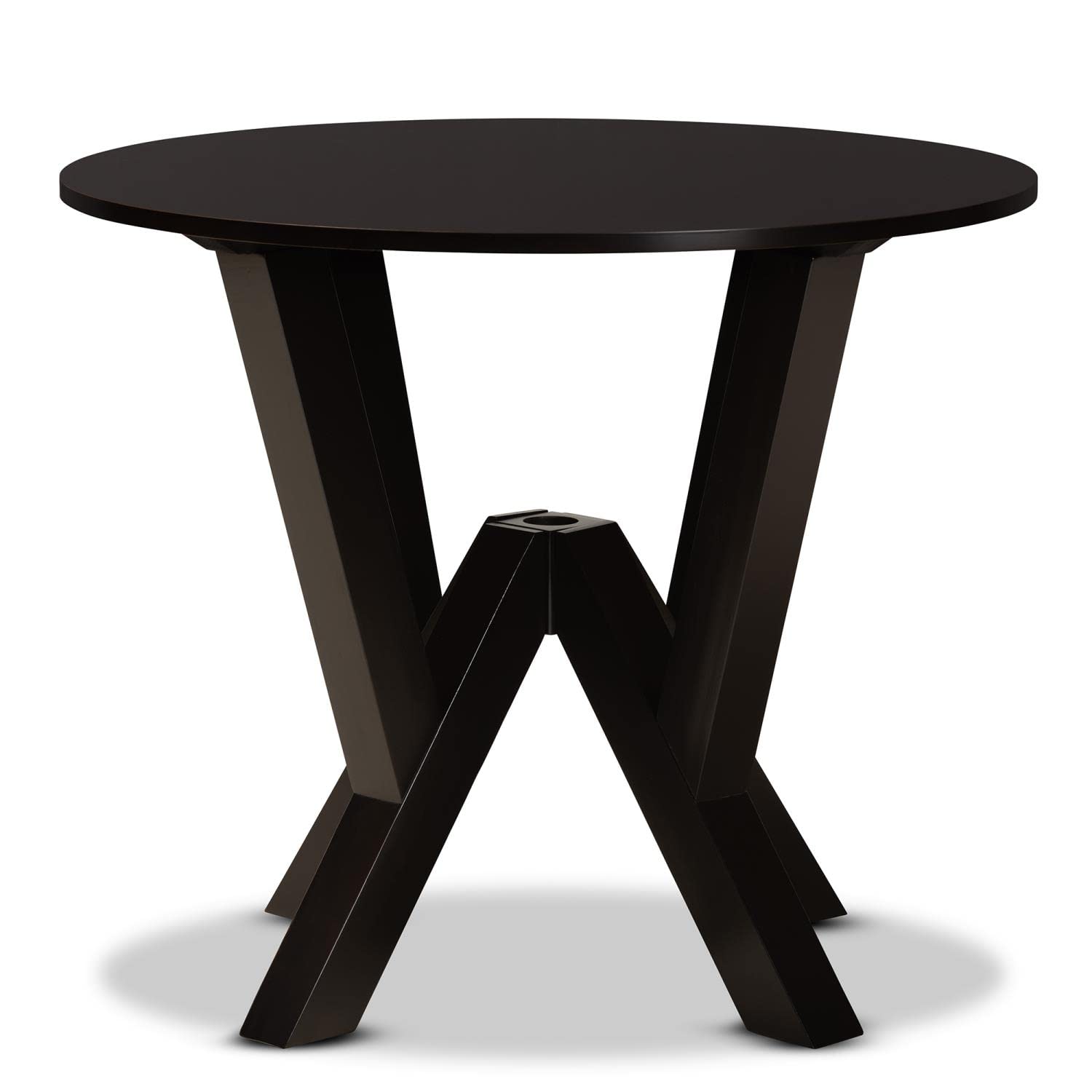 Baxton Studio Irene Round Wood Dining Table - Thumbnail 2