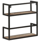 vidaXL Solid Reclaimed Wood Wall Shelf with Iron Frame - Industrial Style Wall Mounted Shelving Unit for Books and Decor - 23.6"x7.9"x23.6"