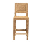 bali & pari Anfield Bohemian Natural Seagrass and Mahogany Wood Counter Stool