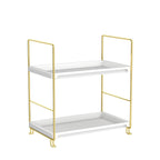 Fsyueyun 2-Tier Bathroom Countertop Organizer, Tool-Less Installation Premium Plastics Makeup Perfume Organizer Skincare Shelf F