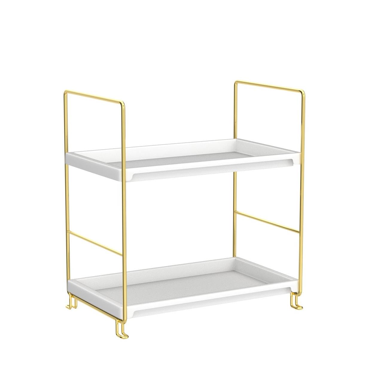 Fsyueyun 2-Tier Bathroom Countertop Organizer, Tool-Less Installation Premium Plastics Makeup Perfume Organizer Skincare Shelf F