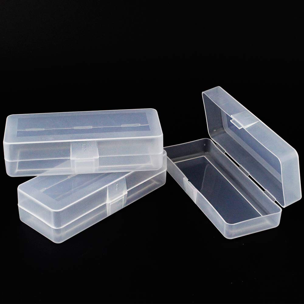 Airgoesin Small Clear Storage Box Container Desktop Organizer With Lid, 4.9 In X 2 In X 1.3 In For Keeping Small Parts, Coints,