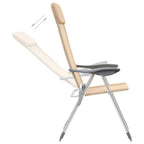 Vidaxl Folding Camping Chairs 2Pcs Aluminum Cream
