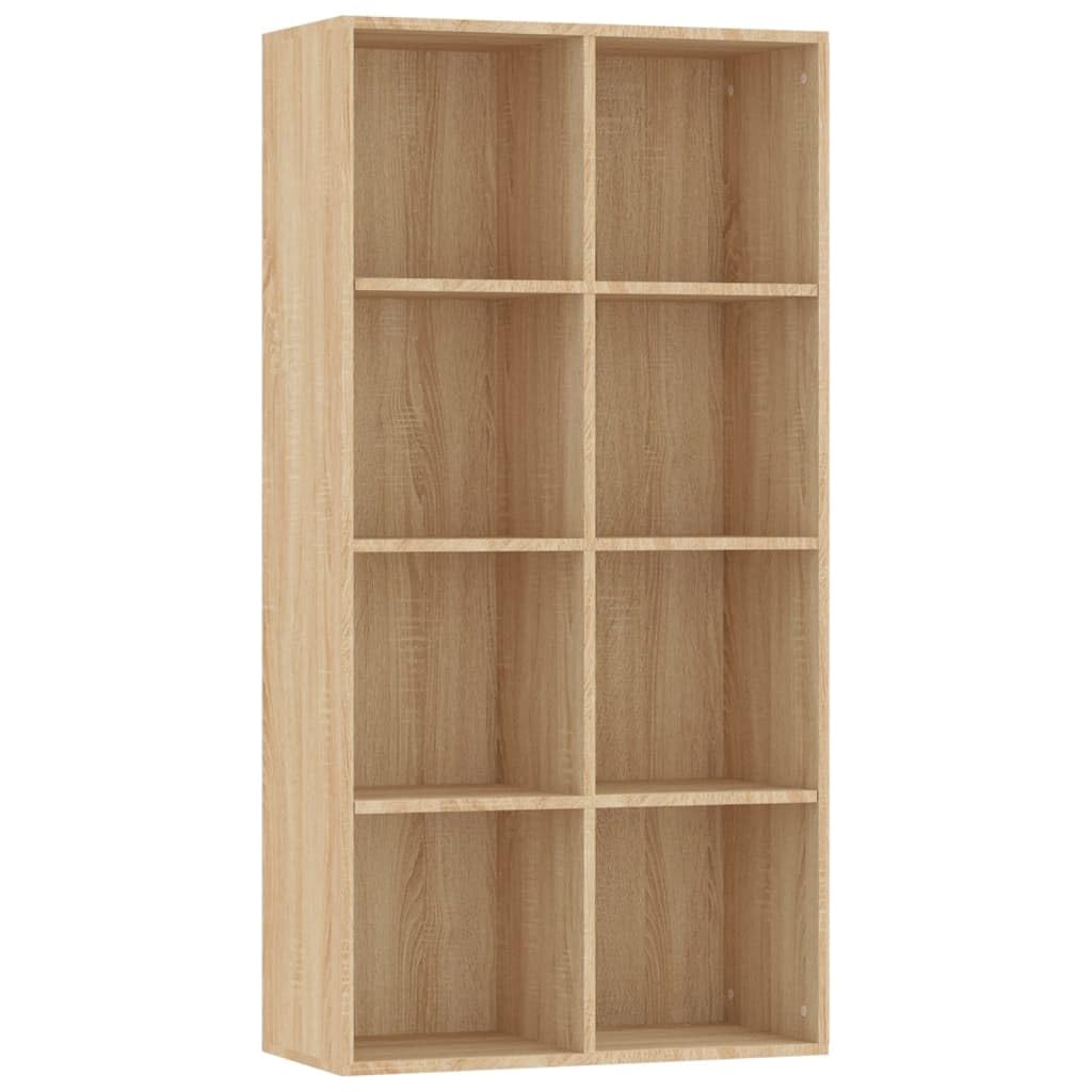 vidaXL Book Cabinet, Sideboard Bookshelf, Wall Bookcase for Office Living Room, Decorative Standing Shelves, Modern, Sonoma Oak Engineered Wood