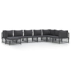 vidaXL Patio Lounge Set, Steel and Woven Fabric, Anthracite, Modular Design, Weather-Resistant, Easy Assembly, 6 Pieces with Cushions Included