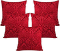 Msenterprises Velvet Cushion Covers For Sofa, Bedroom & Living Room (Maroon, 12 X 12 Inch, Set Of 5)