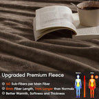Phf Ultra Soft Fleece Blanket Twin Size, No Shed No Pilling Luxury Plush Cozy 300Gsm Lightweight Blanket For Bed, Couch, Chair, Sofa Suitable For All Season, 66' X 90', Cocoa Brown