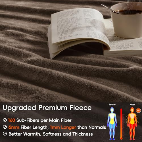 Phf Ultra Soft Fleece Blanket Twin Size, No Shed No Pilling Luxury Plush Cozy 300Gsm Lightweight Blanket For Bed, Couch, Chair, Sofa Suitable For All Season, 66' X 90', Cocoa Brown