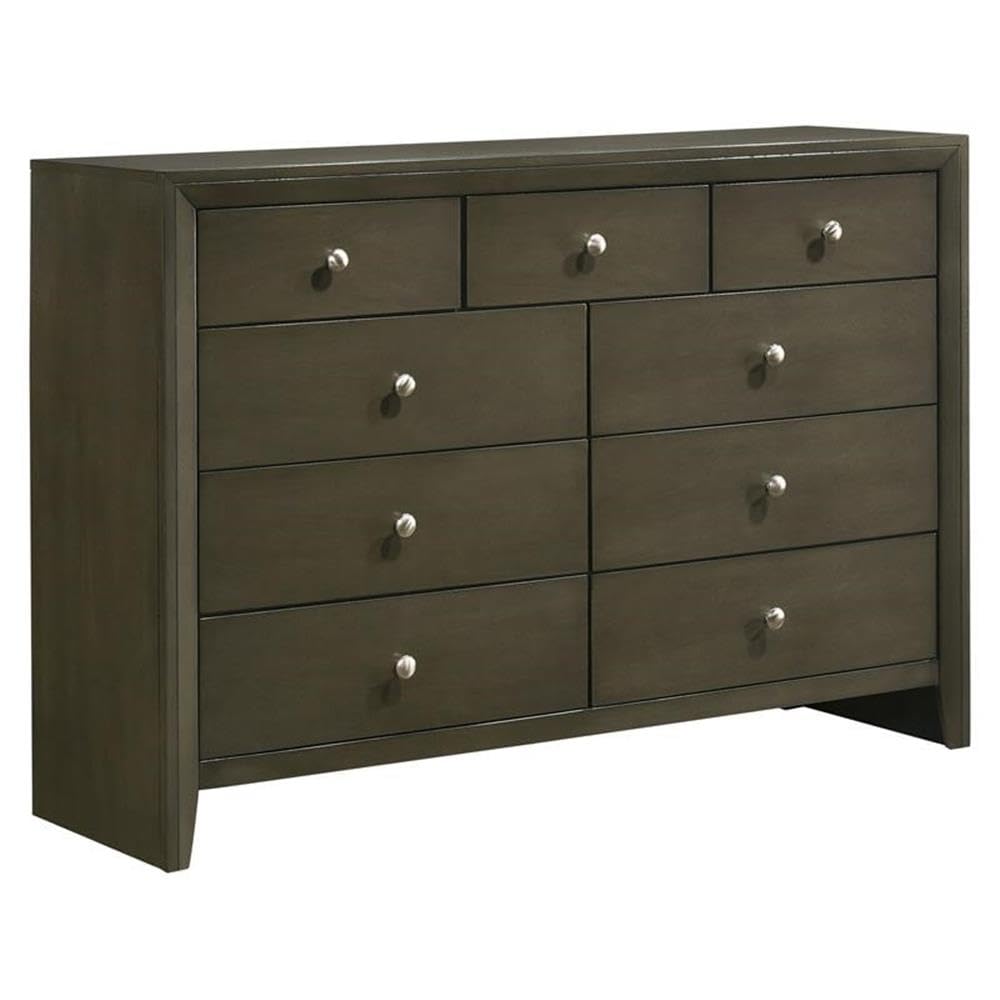 Acme Ilana Rectangular Wooden Dresser with 9 Drawers in Gray