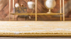 Unique Loom Trellis Frieze Collection Area Rug - Rounded (10' X 13', Yellow/ Ivory)