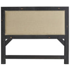 Progressive Furniture Willow Pine Upholstered Headboard, 64' X 4' X 55'/Queen, Distressed Black