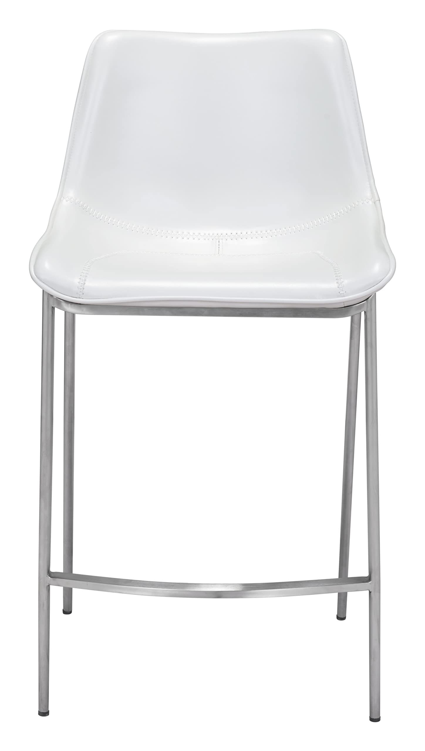 Magnus Counter Chair (Set of 2) White & Silver