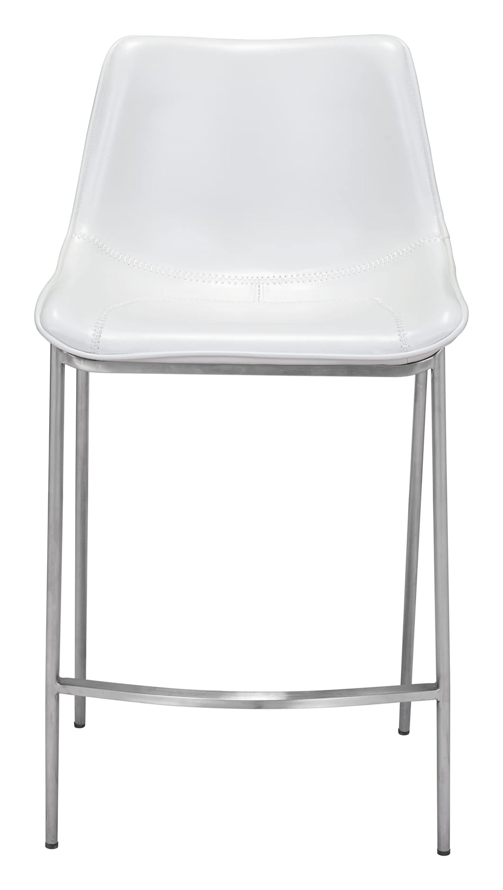 Magnus Counter Chair (Set of 2) White & Silver