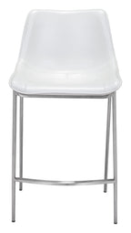 Magnus Counter Chair (Set of 2) White & Silver