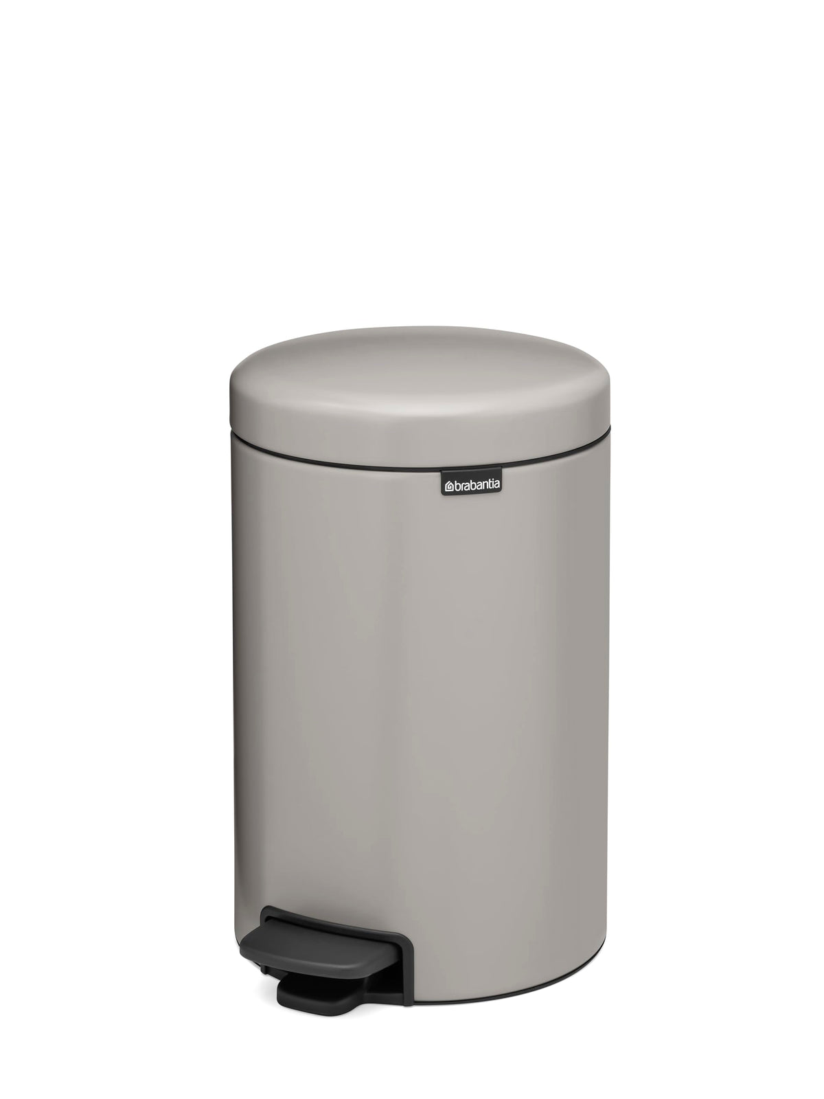 Brabantia NewIcon Pedal Bin 3.2 Gallon/12L (Soft Gray), SoftClosing Kitchen Garbage Can, StepOn Trash Can with Removable Inner
