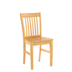East West Furniture NFC-OAK-W Norfolk Dining Chairs - Slat Back Wooden Seat Chairs, Set of 2, Oak